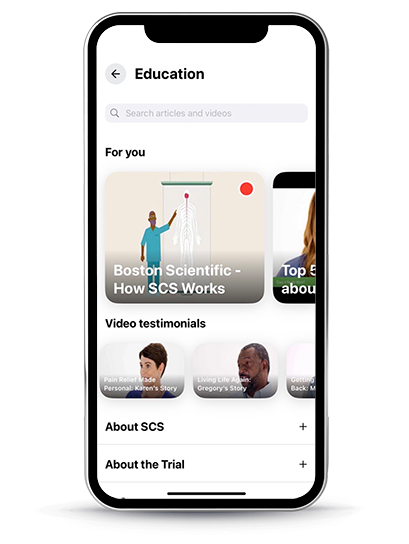 The mySCS app on a mobile device.