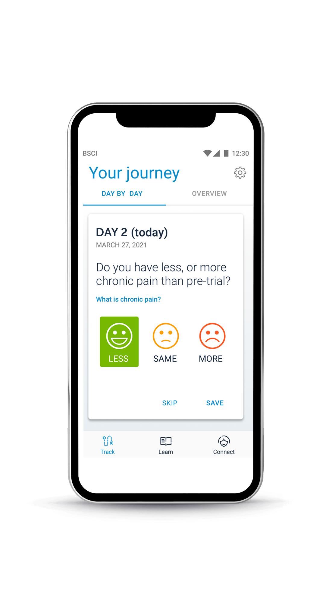 The Your Journey screen in the mySCS app.