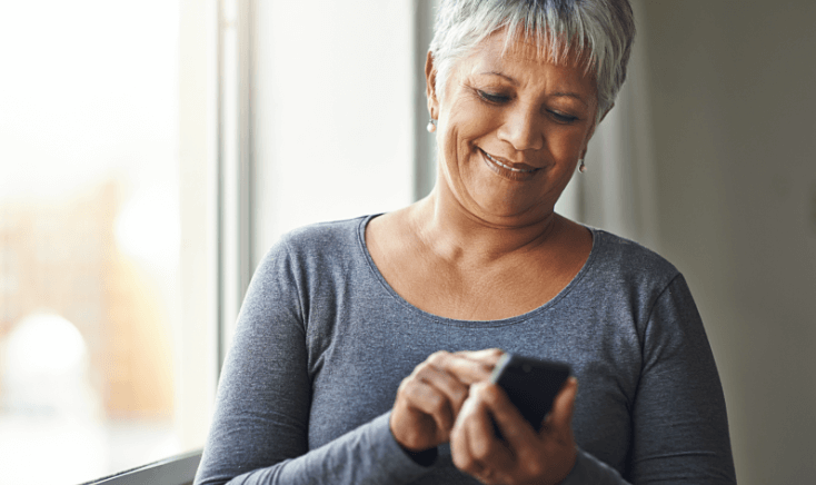 A woman on her cell phone.