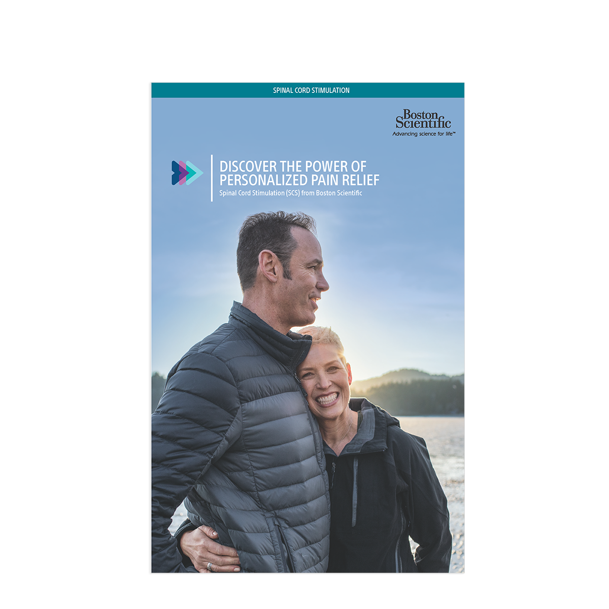 SCS information kit titled “Discover the power of personalized pain relief” and DVD.