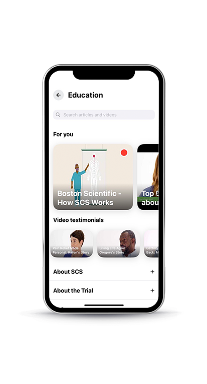 The mySCS app on a mobile device.