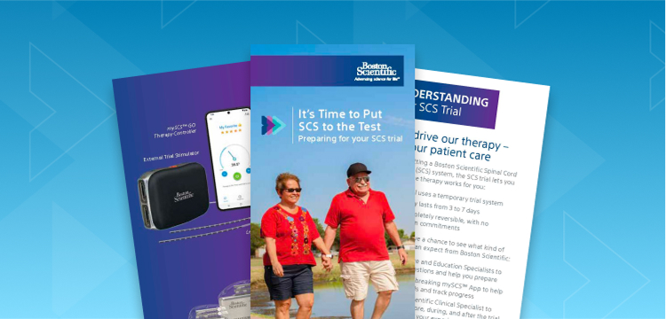 Pages from a brochure titled "It's time to put SCS to the test".