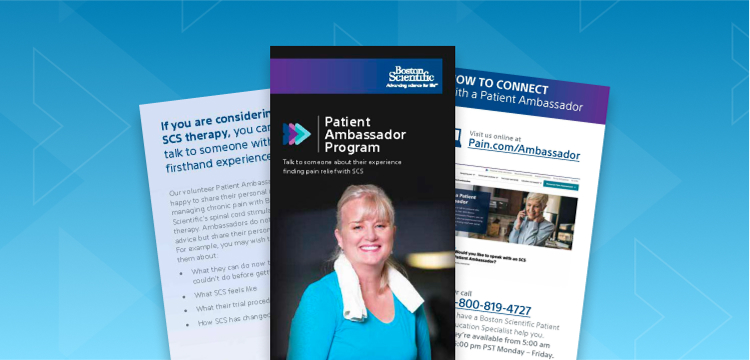 Pages from a brochure titled "Patient ambassador program".
